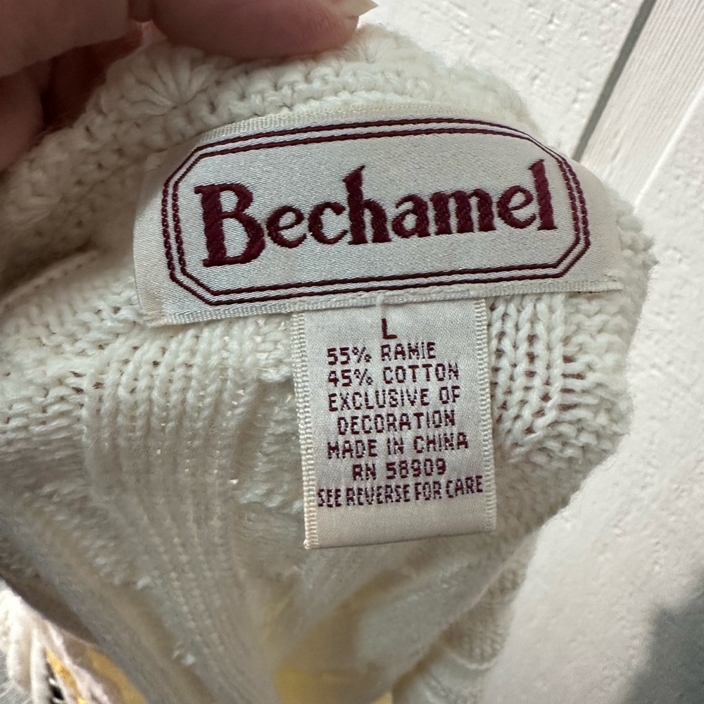 Bechamel Vintage 1980s Sleeveless Sweater Sunflower Vest Size Large EUC - Picture 6 of 6